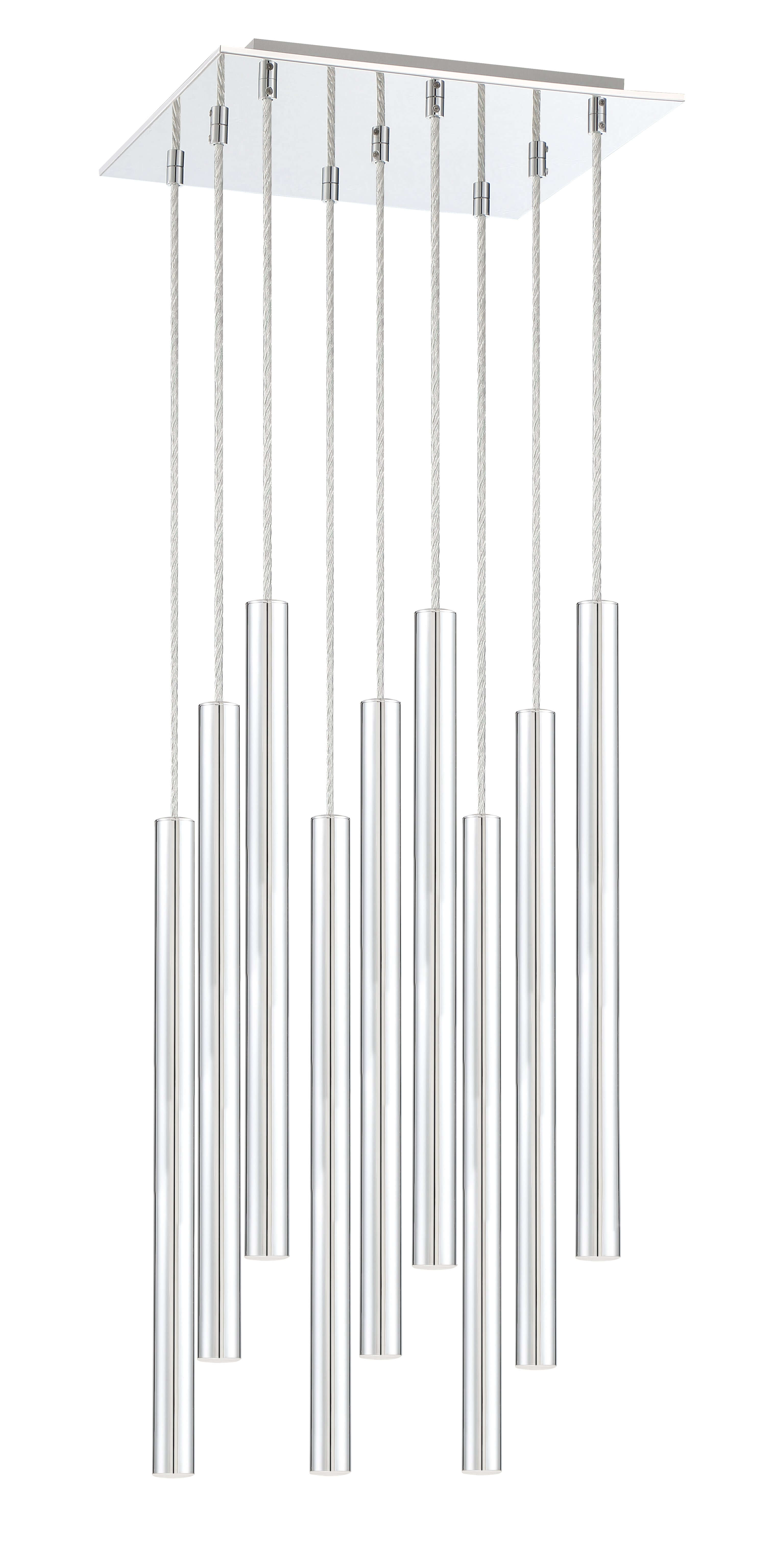 Forest LED 9 Light Chandelier Chrome