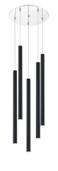 Forest LED 5 Light Chandelier Chrome