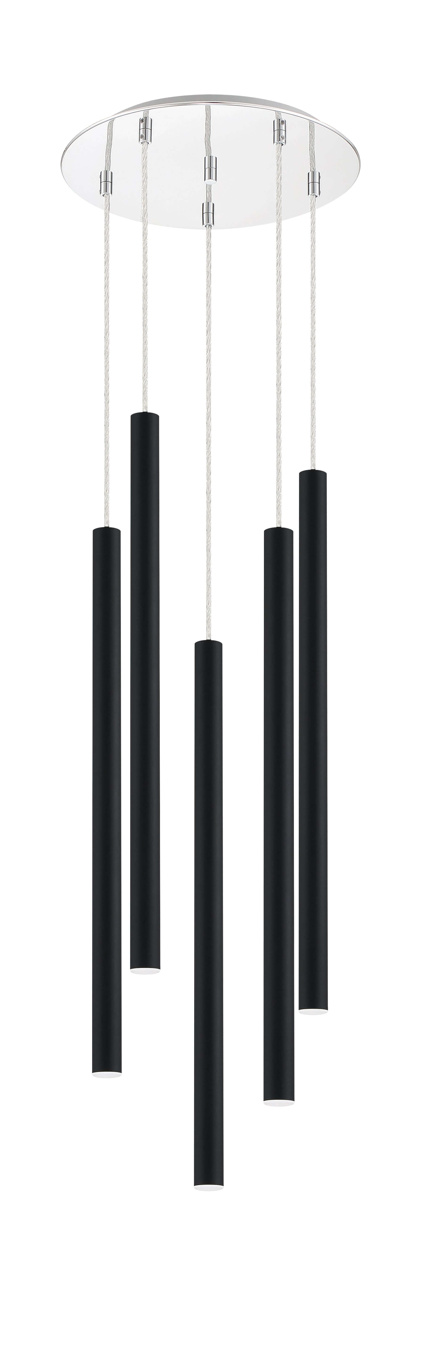 Forest LED 5 Light Chandelier Chrome