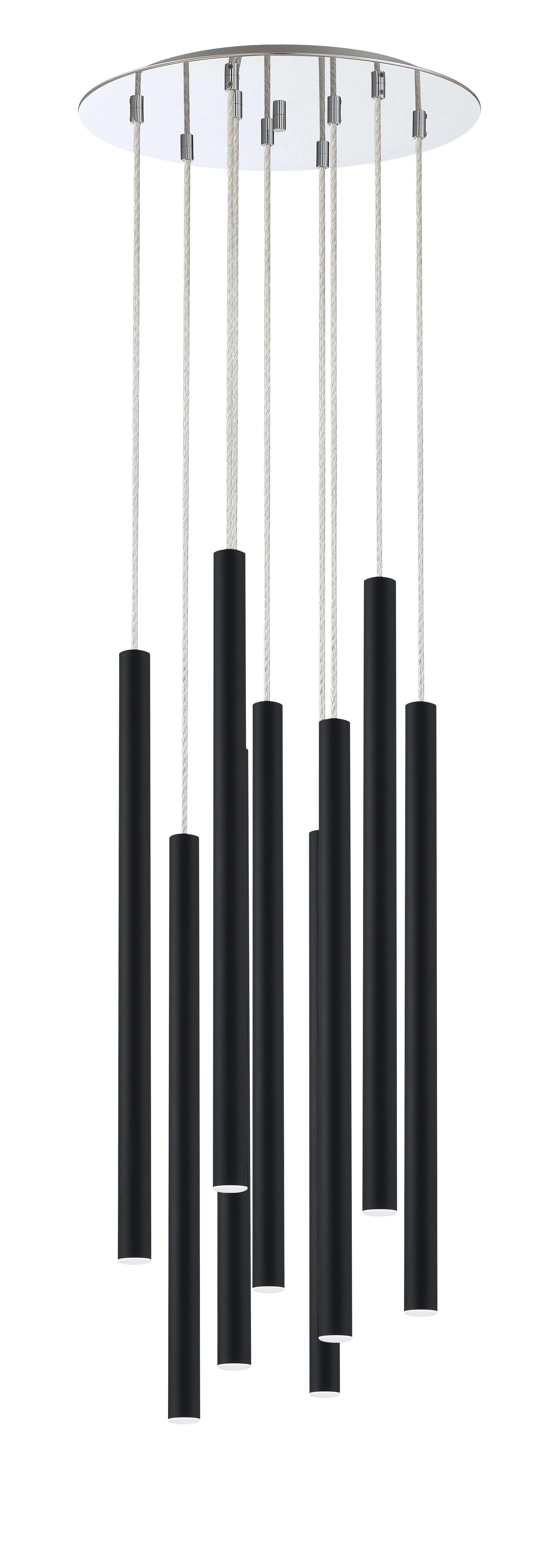 Forest LED 9 Light Chandelier Chrome