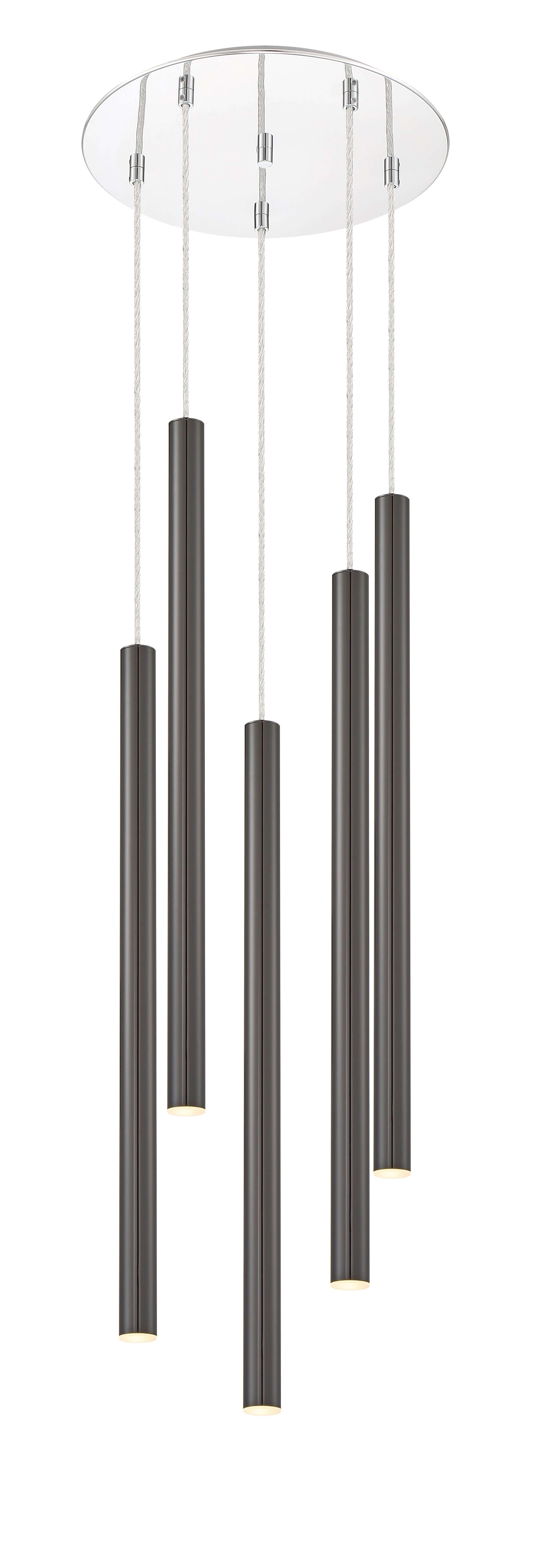 Forest LED 5 Light Chandelier Chrome