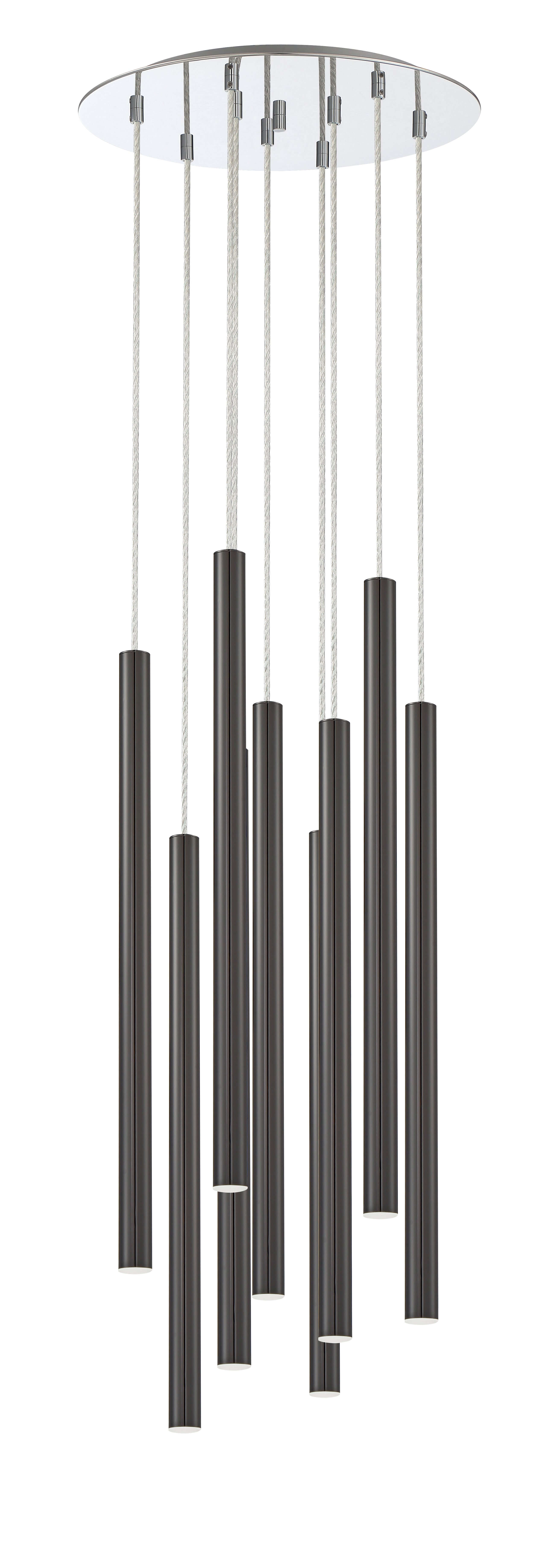 Forest LED 9 Light Chandelier Chrome