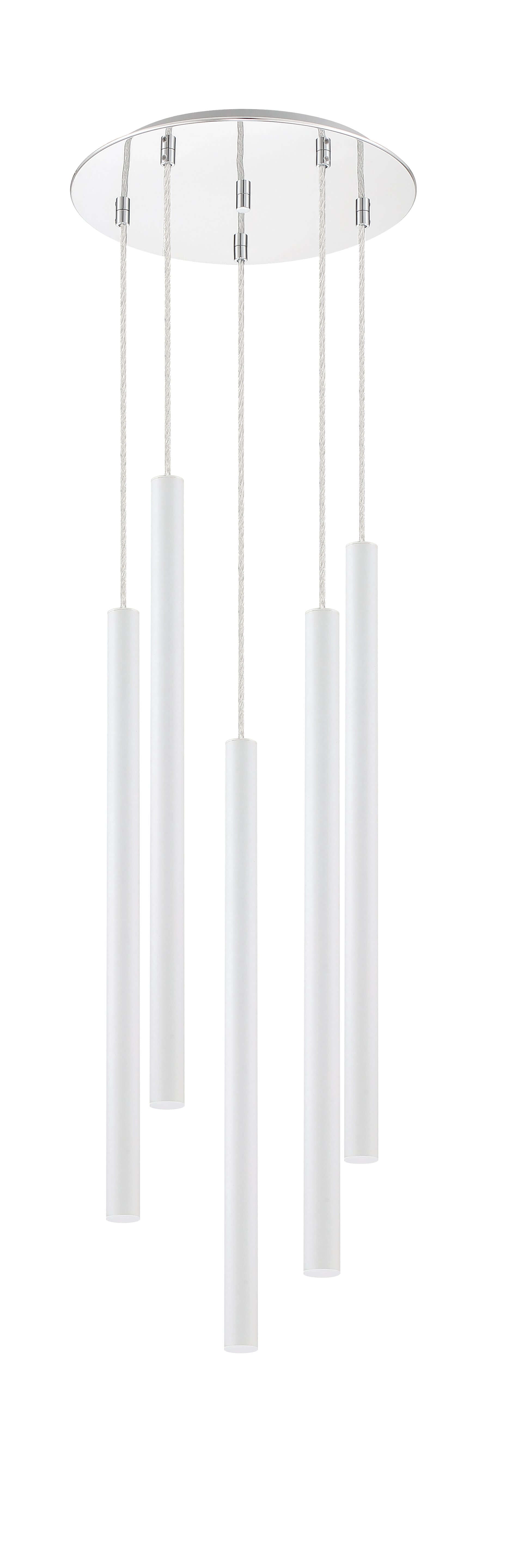 Forest LED 5 Light Chandelier Chrome