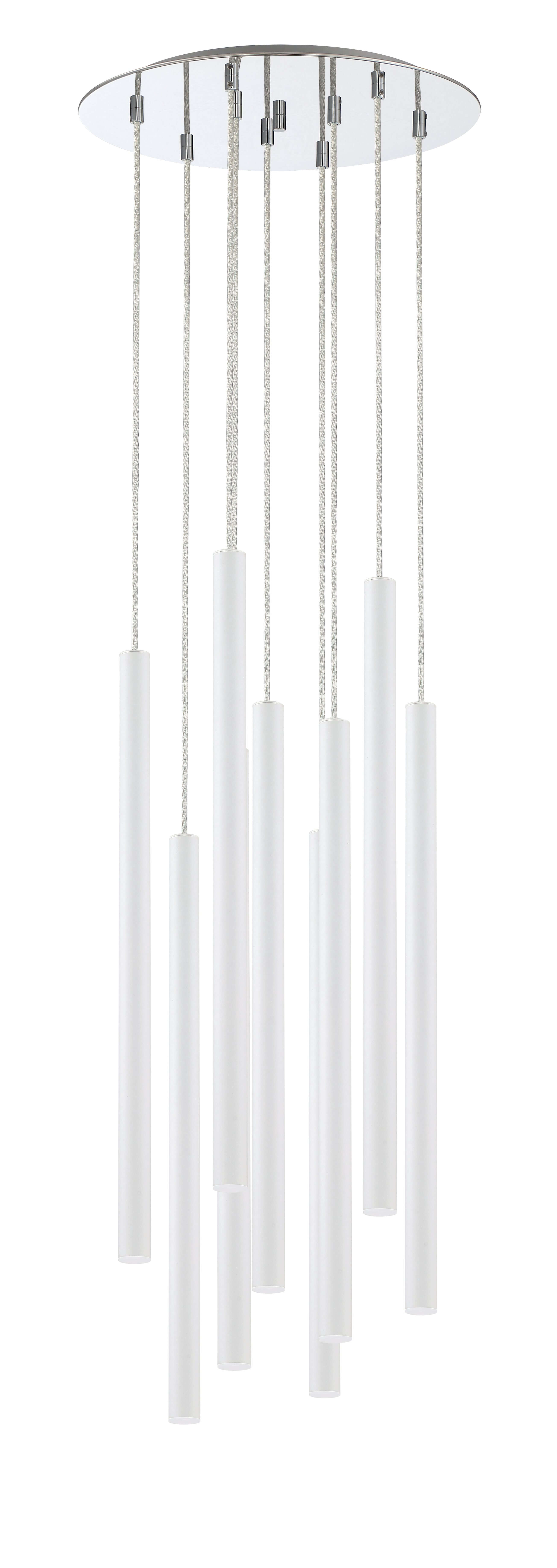 Forest LED 9 Light Chandelier Chrome