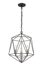 Geo 3 Light Chandelier Matte Black + Chrome
