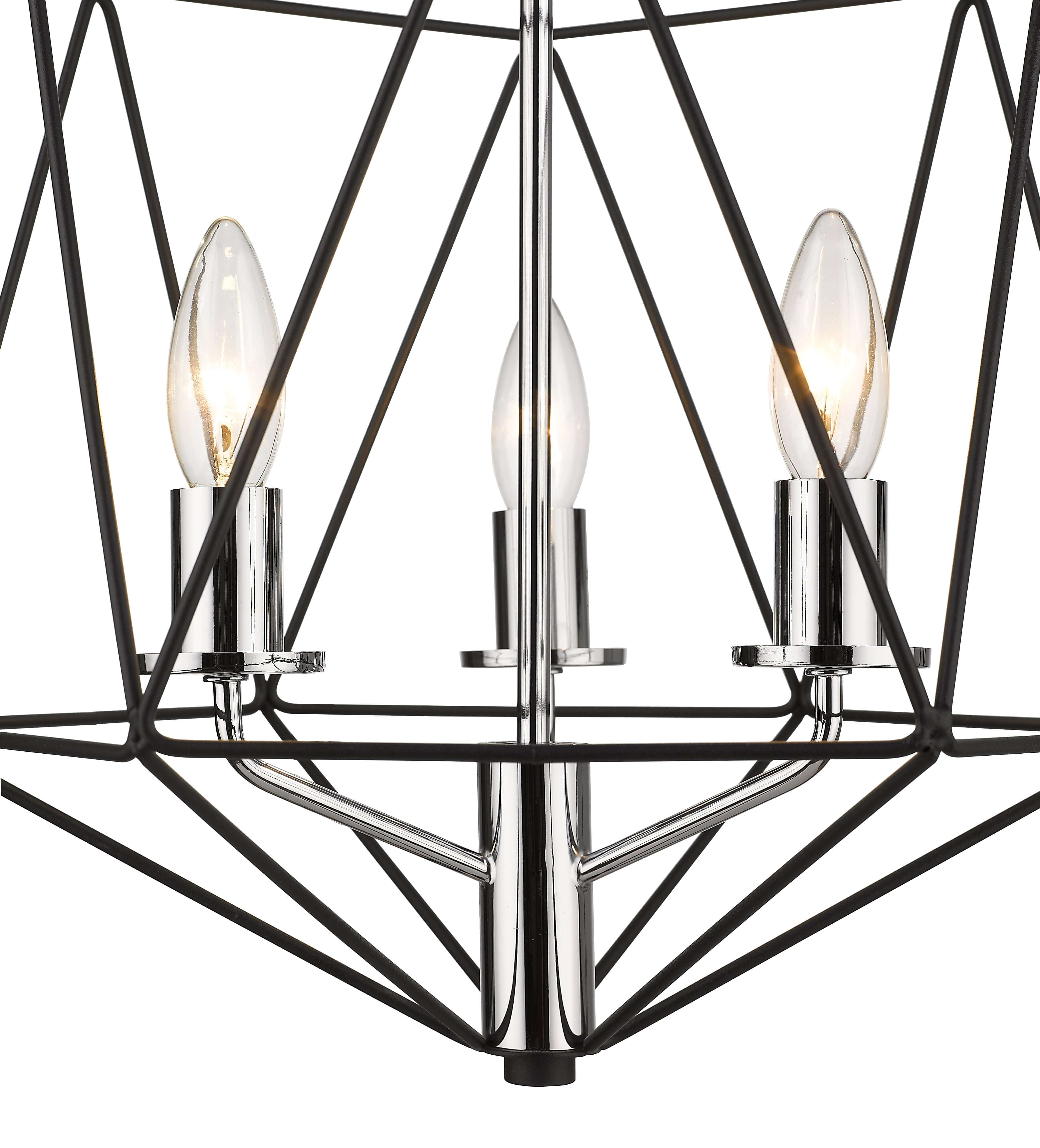 Geo 5 Light Chandelier Matte Black + Chrome