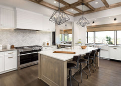 Geo 5 Light Chandelier Matte Black + Chrome