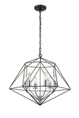 Geo 6 Light Chandelier Matte Black + Chrome