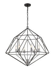 Geo 6 Light Chandelier Matte Black + Chrome