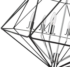 Geo 6 Light Chandelier Matte Black + Chrome