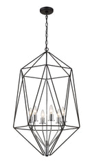 Geo 6 Light Chandelier Matte Black + Chrome