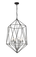 Geo 6 Light Chandelier Matte Black + Chrome