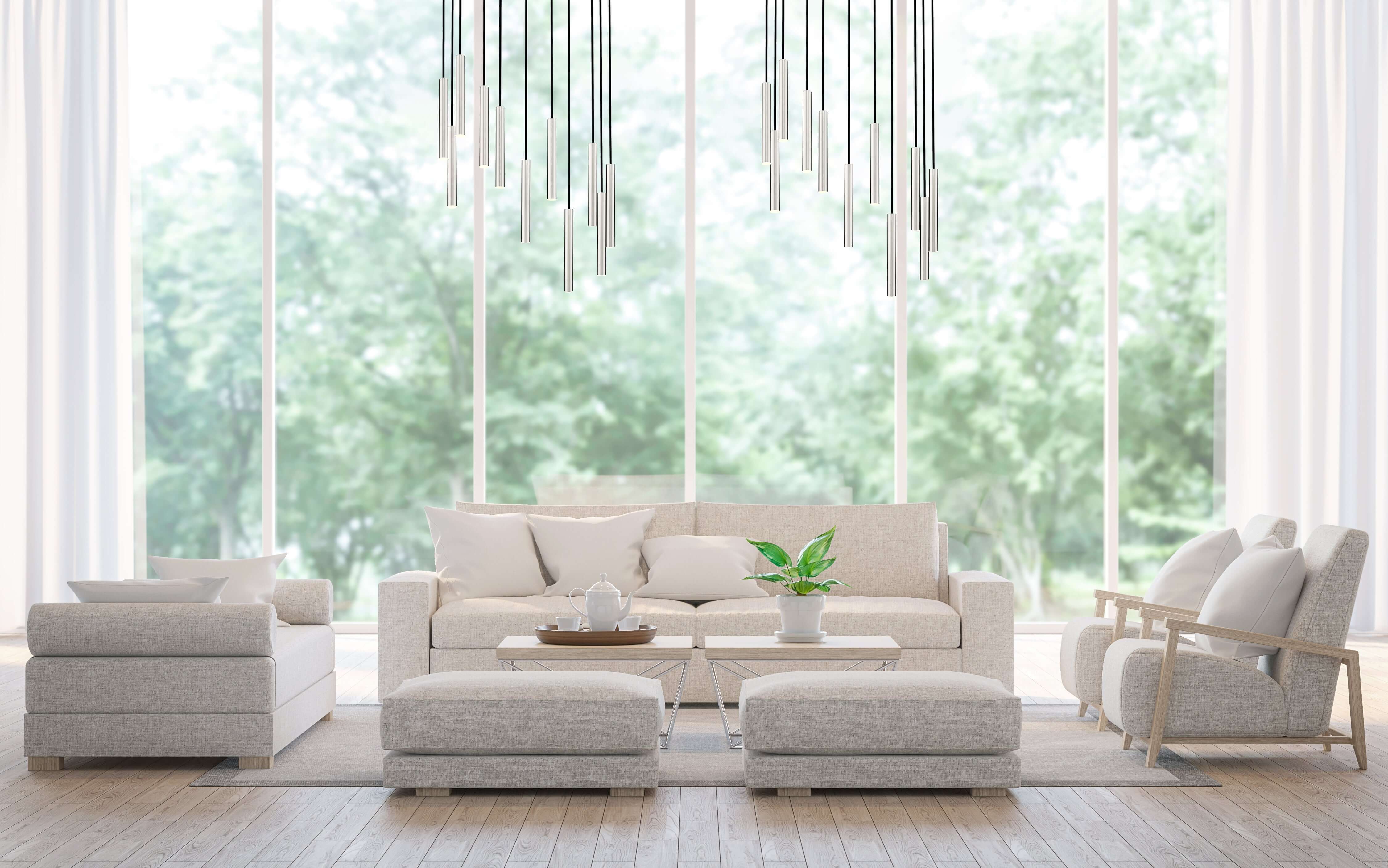 Forest LED 11 Light Chandelier Brushed Nickel