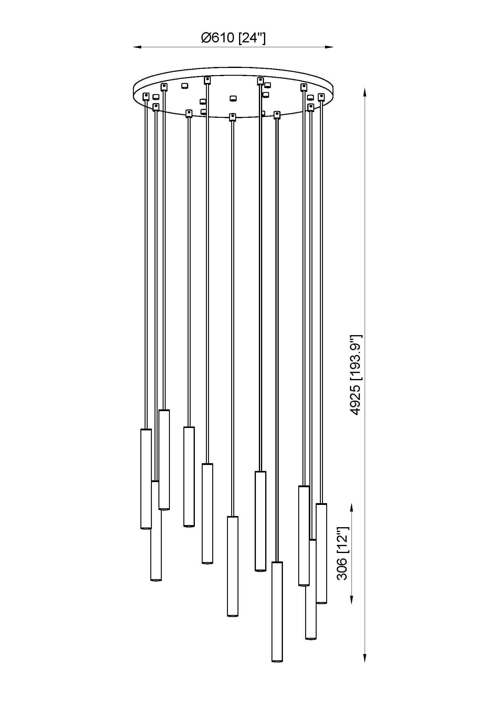 Forest LED 11 Light Chandelier Matte Black