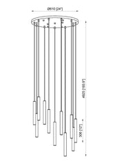 Forest LED 11 Light Chandelier Modern Gold