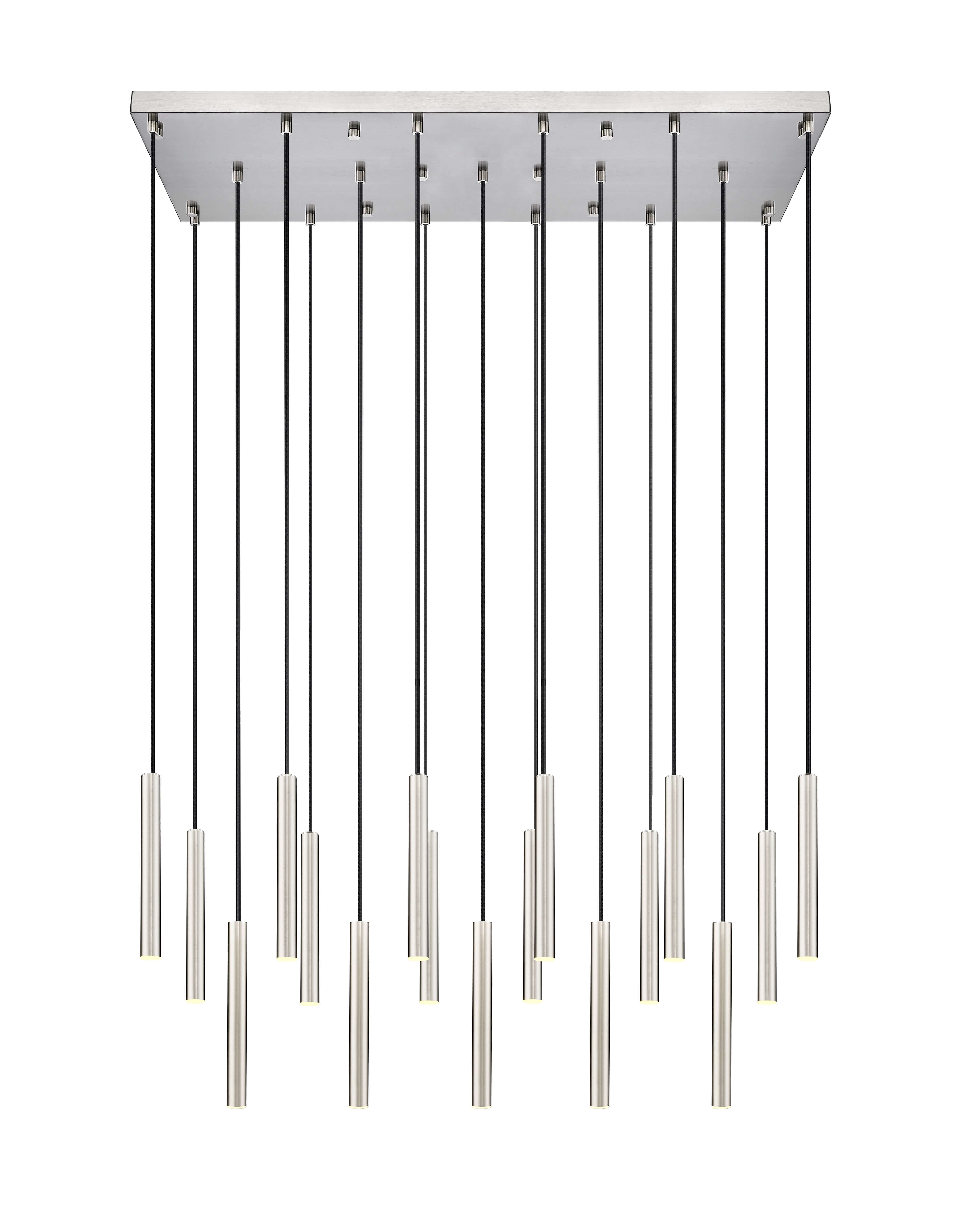 Forest LED 17 Light Linear Chandelier Brushed Nickel
