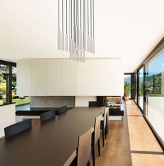 Forest LED 17 Light Linear Chandelier Brushed Nickel