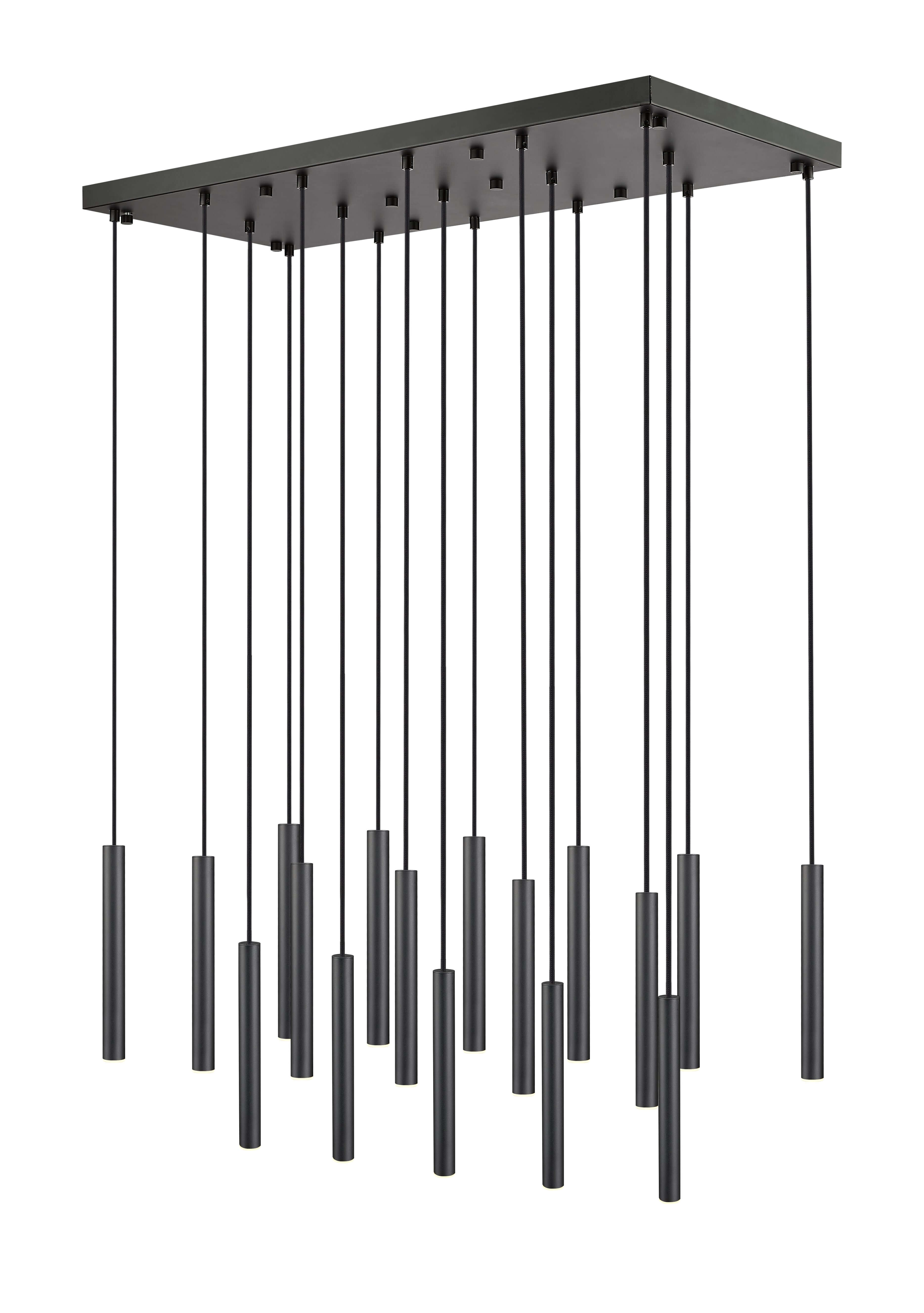 Forest LED 17 Light Linear Chandelier Matte Black