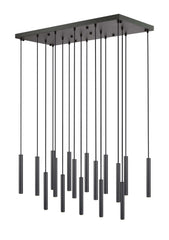 Forest LED 17 Light Linear Chandelier Matte Black