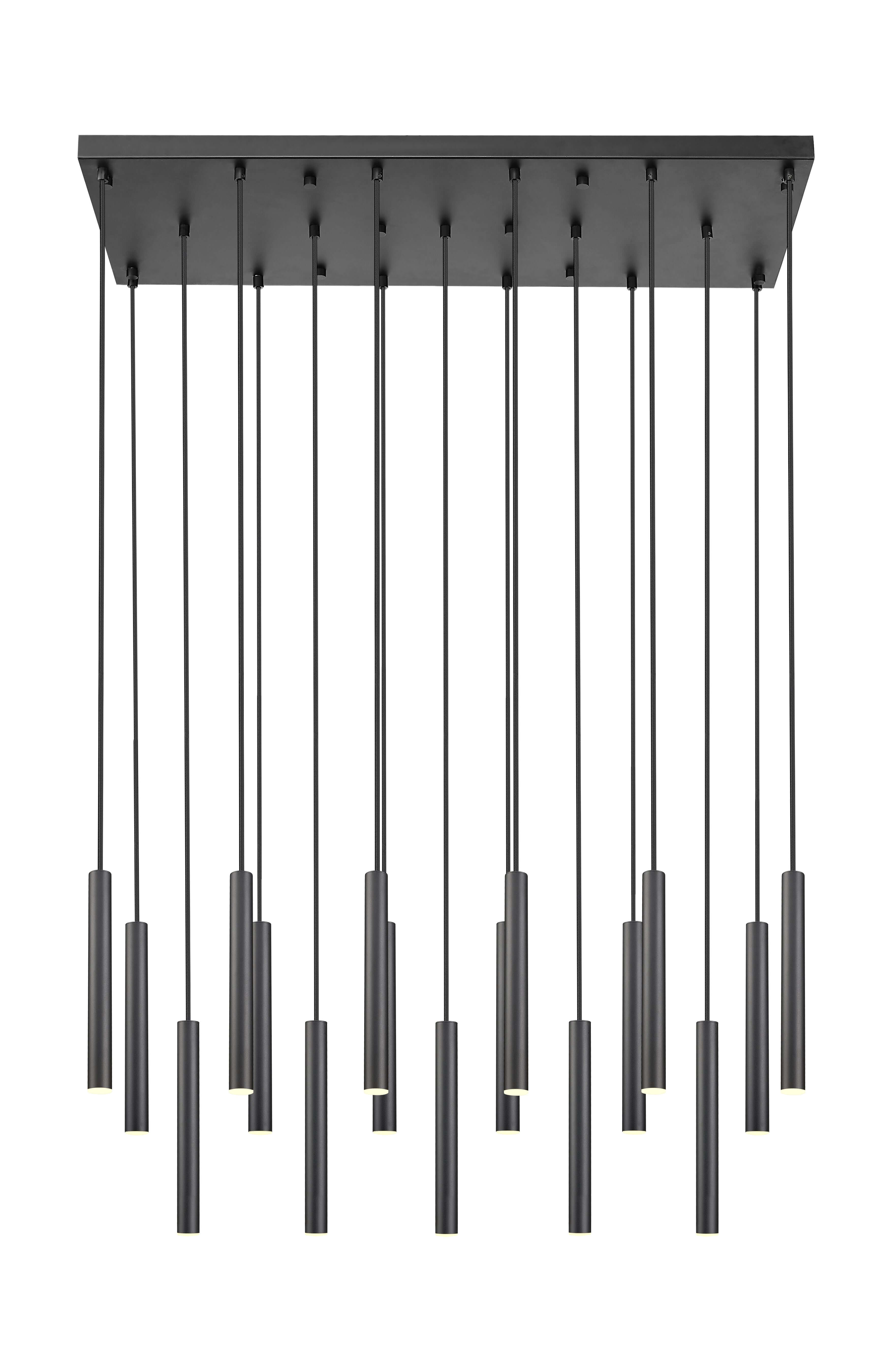 Forest LED 17 Light Linear Chandelier Matte Black