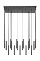Forest LED 17 Light Linear Chandelier Matte Black