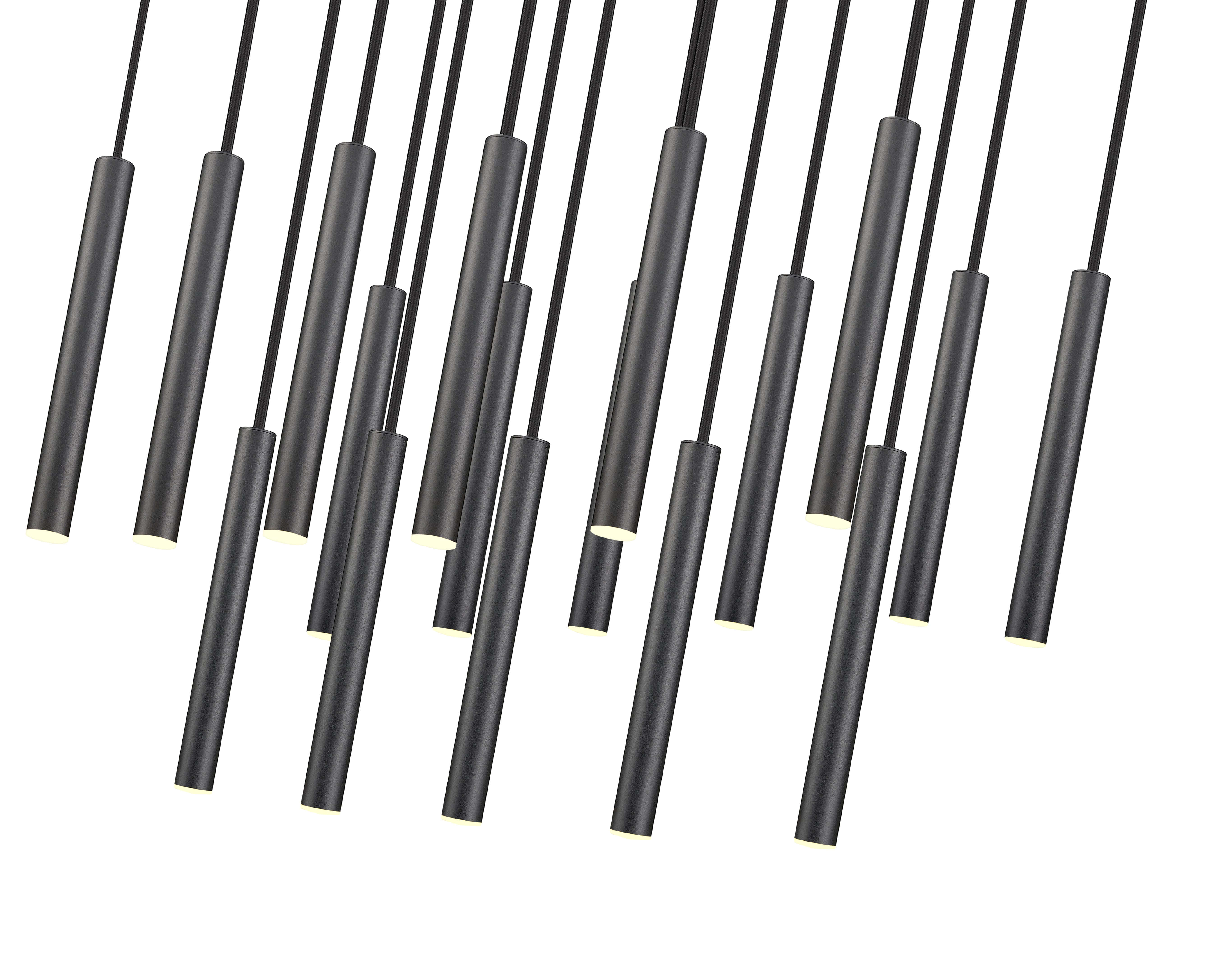 Forest LED 17 Light Linear Chandelier Matte Black