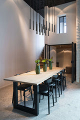 Forest LED 17 Light Linear Chandelier Matte Black