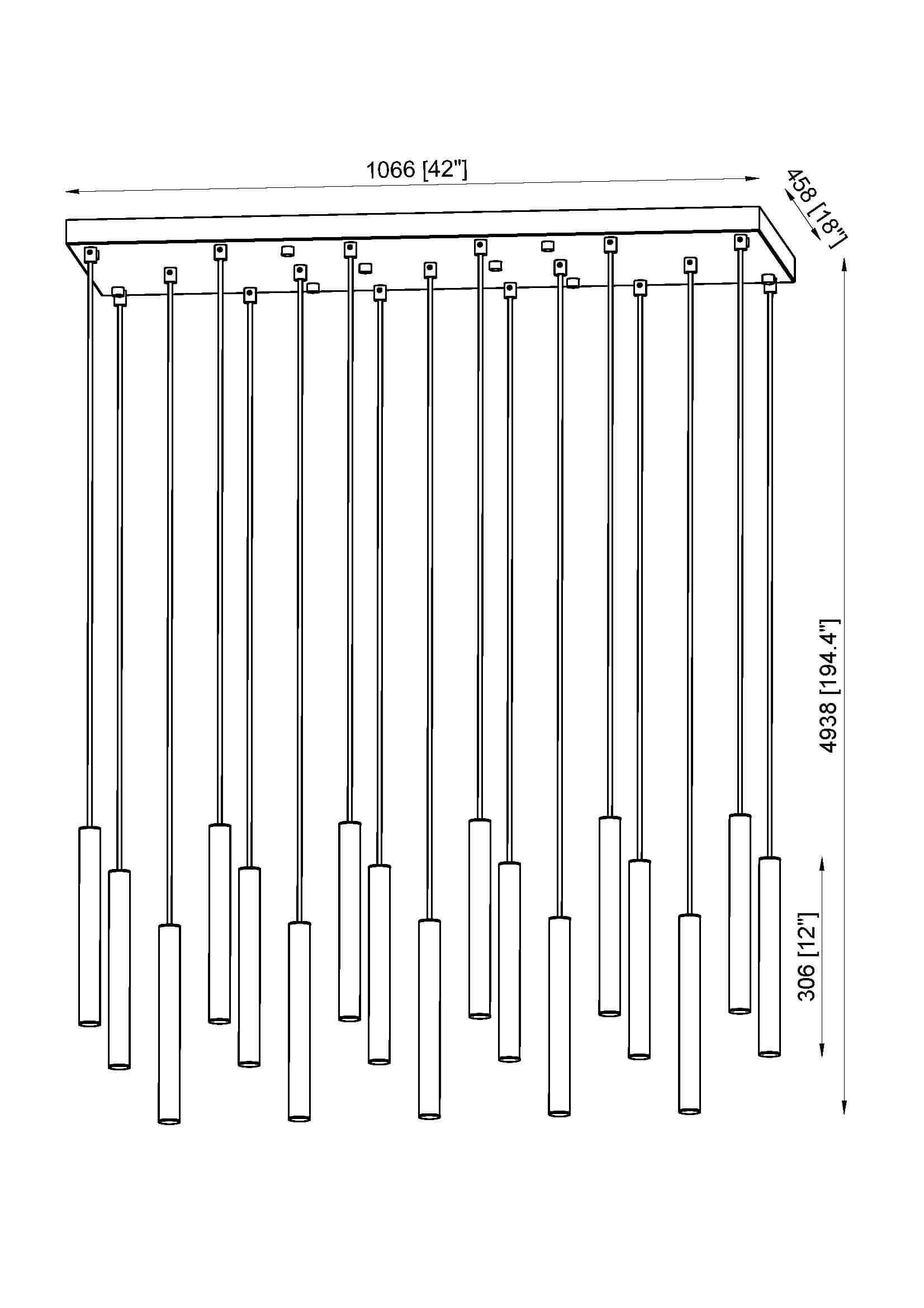 Forest LED 17 Light Linear Chandelier Modern Gold