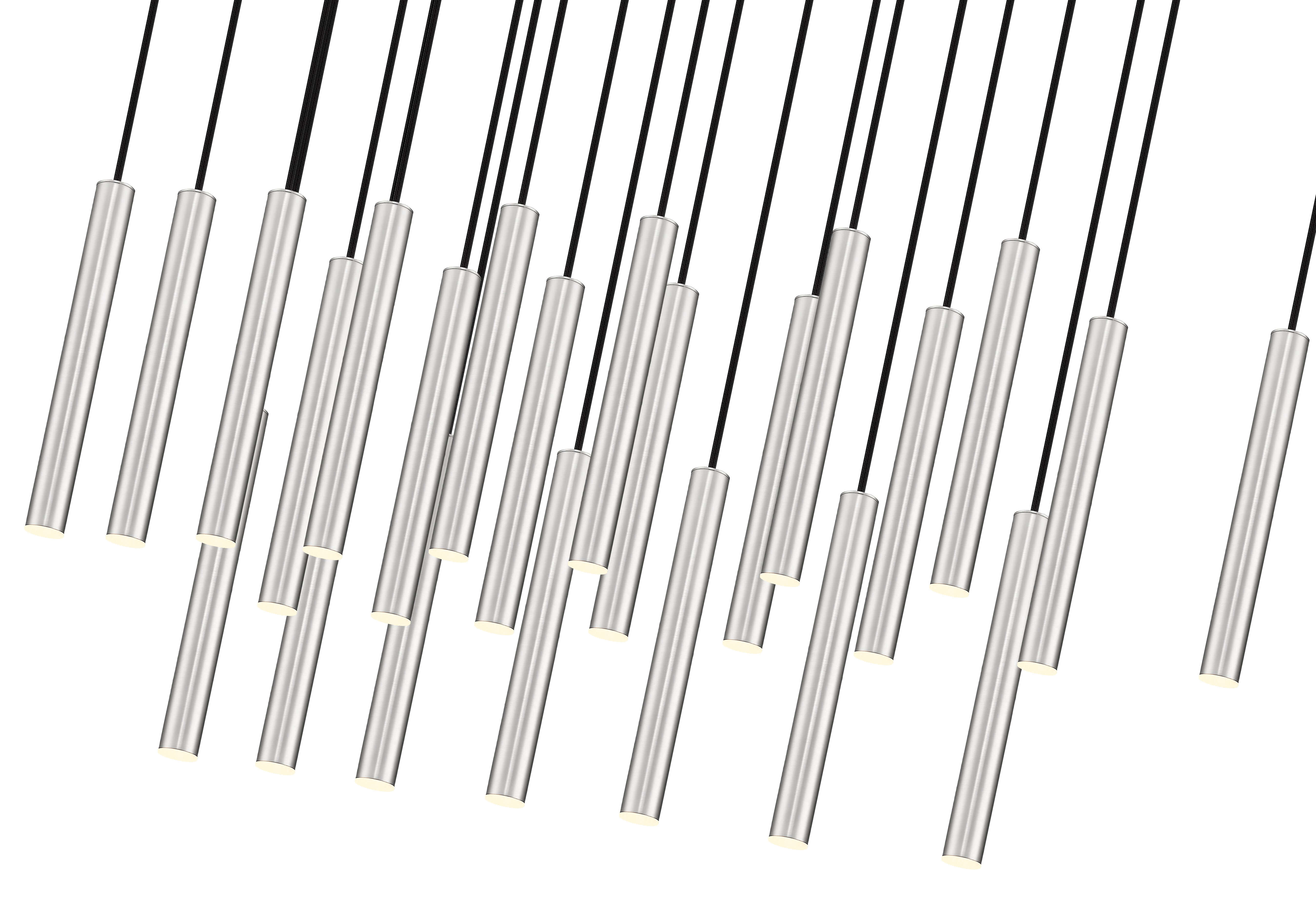 Forest LED 23 Light Linear Chandelier Brushed Nickel
