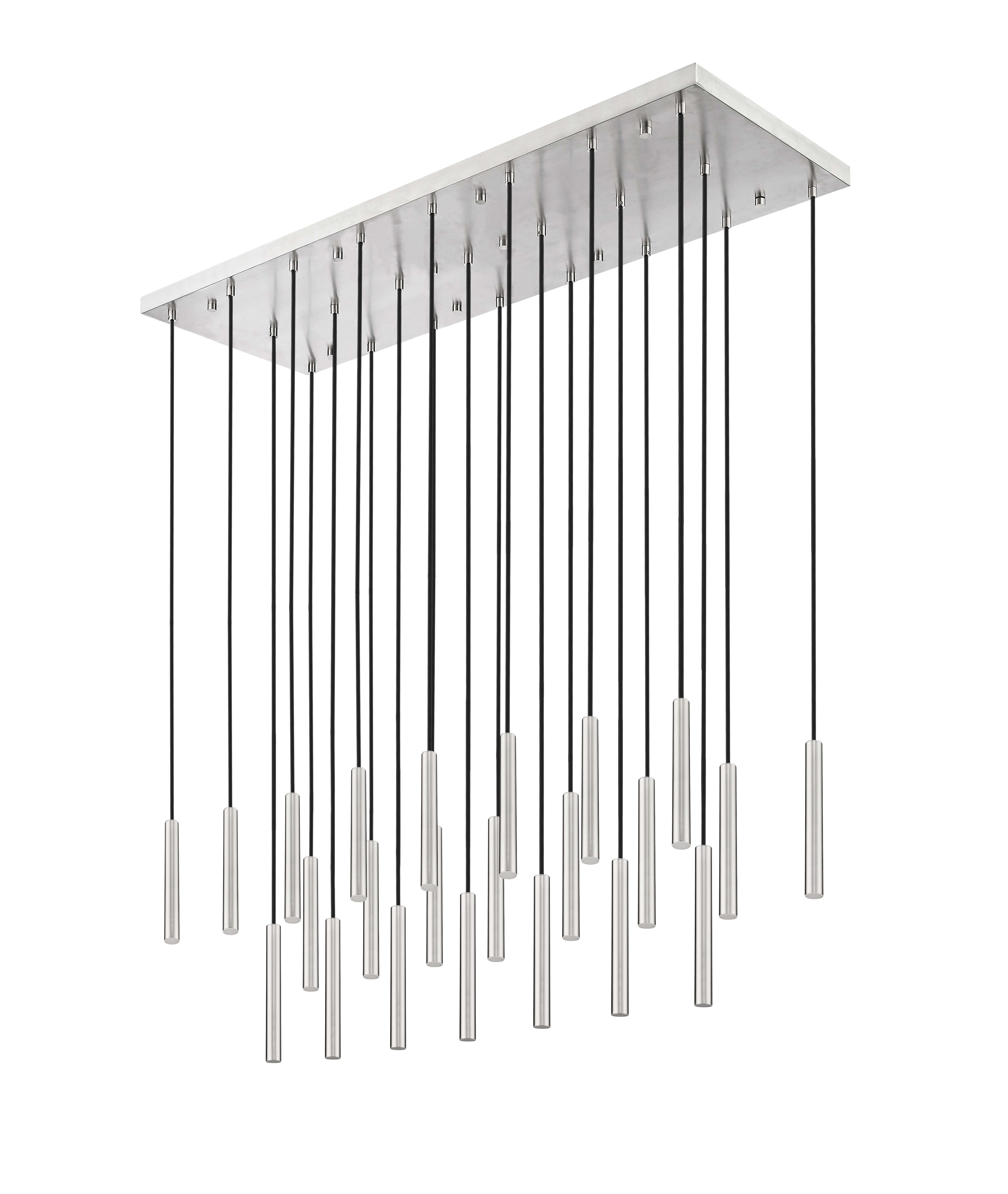Forest LED 23 Light Linear Chandelier Brushed Nickel