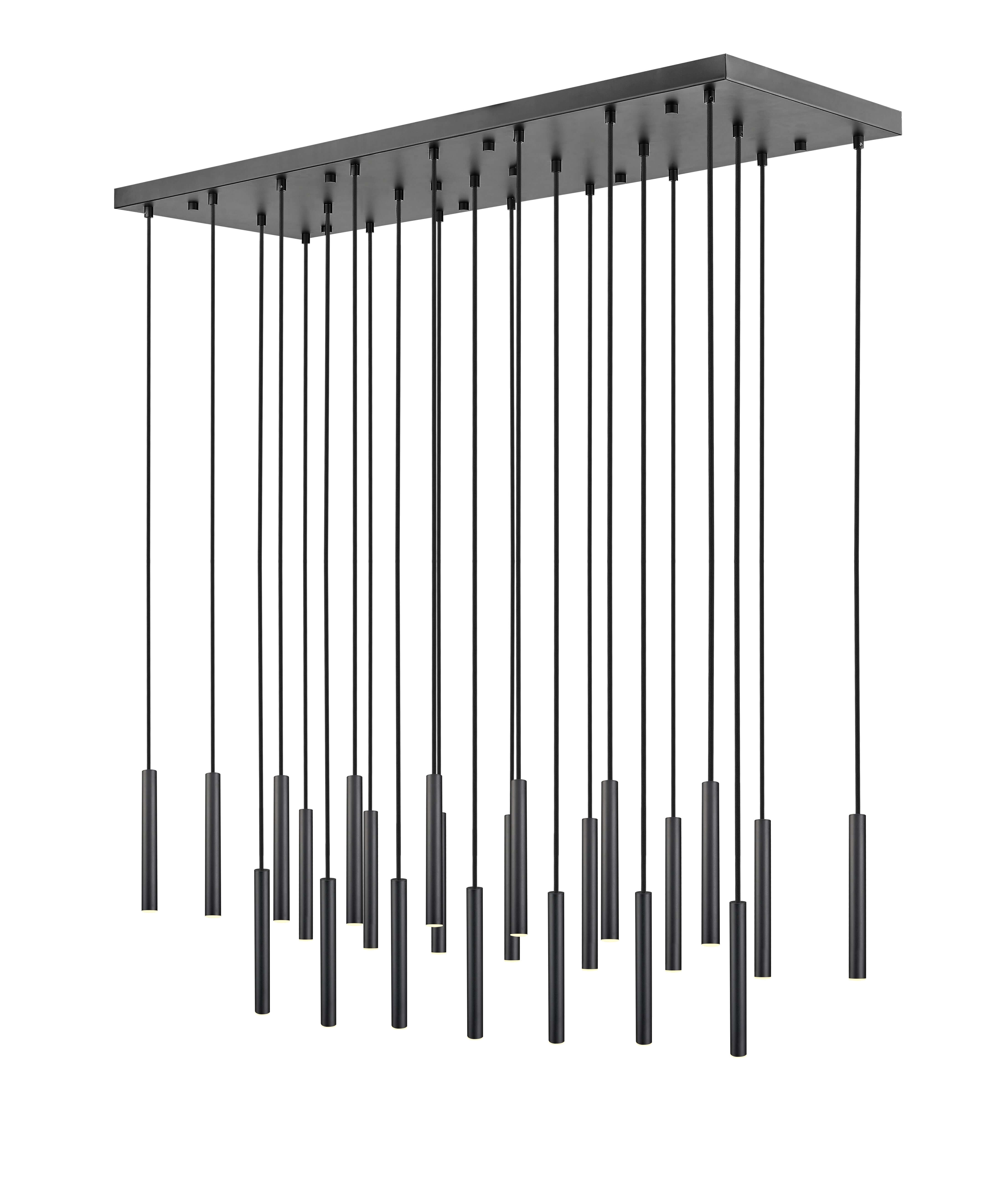 Forest LED 23 Light Linear Chandelier Matte Black