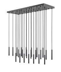 Forest LED 23 Light Linear Chandelier Matte Black