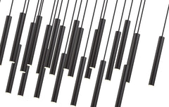 Forest LED 23 Light Linear Chandelier Matte Black