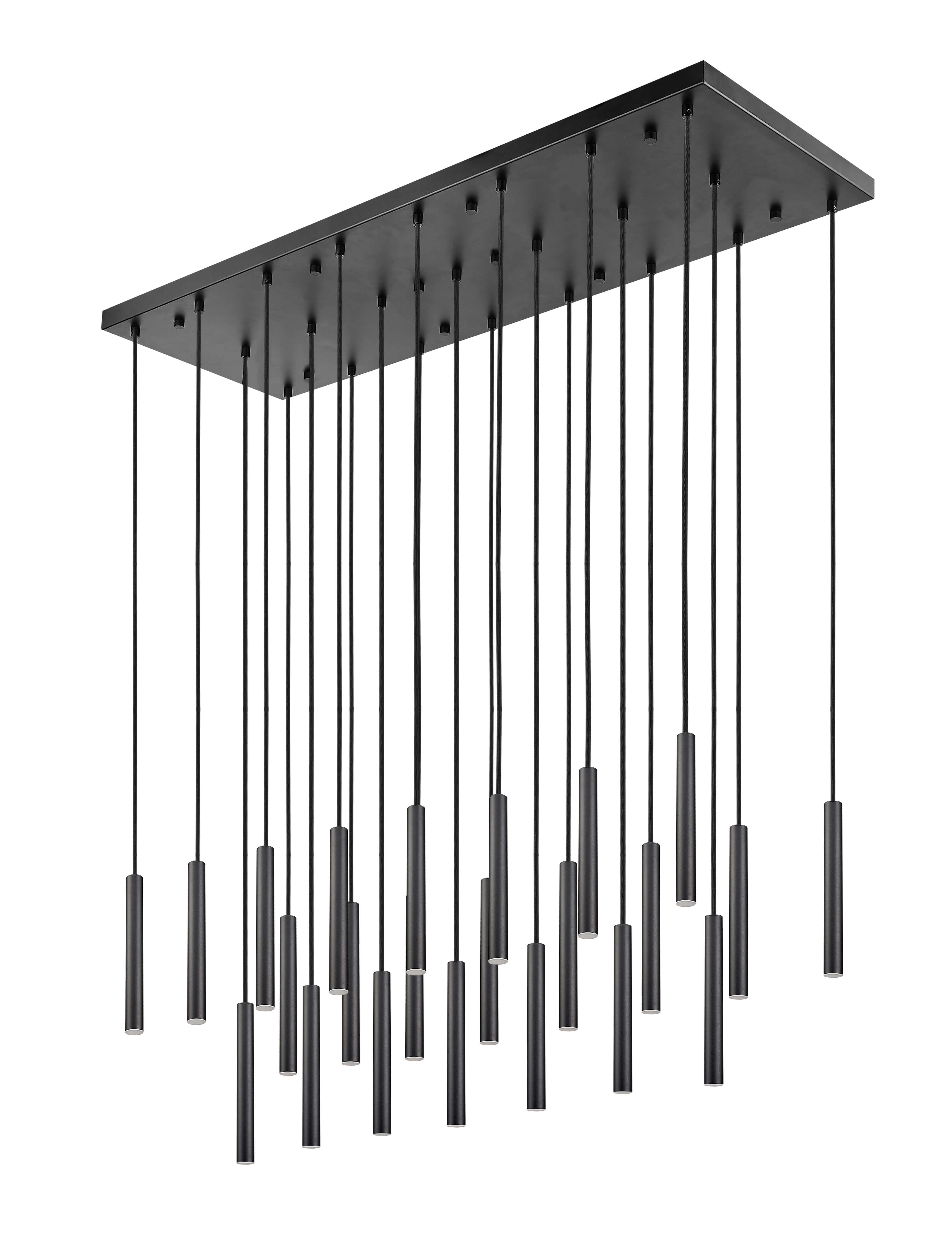 Forest LED 23 Light Linear Chandelier Matte Black