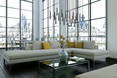 Forest LED 23 Light Linear Chandelier Matte Black