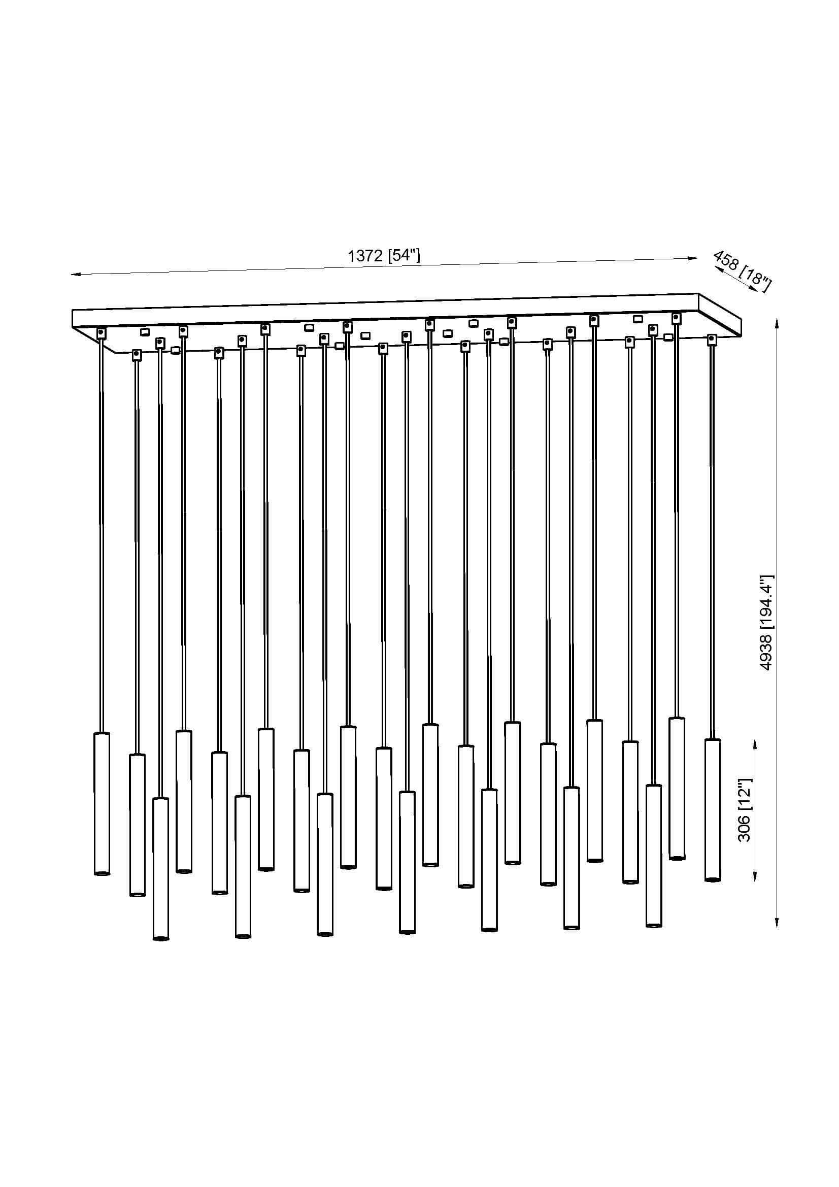 Forest LED 23 Light Linear Chandelier Modern Gold