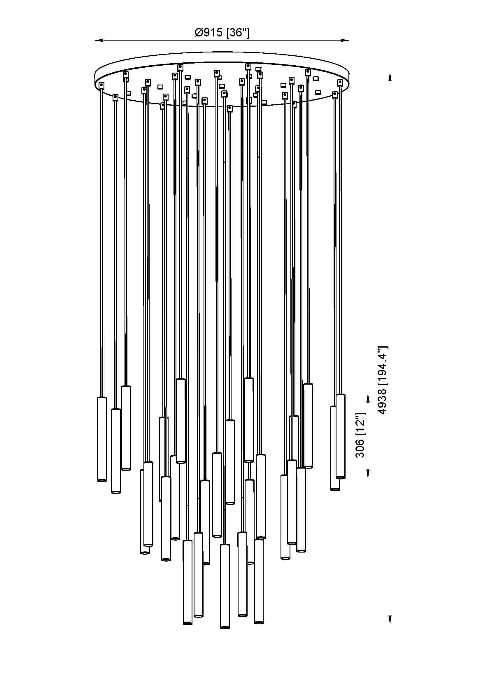 Forest LED 27 Light Chandelier Brushed Nickel