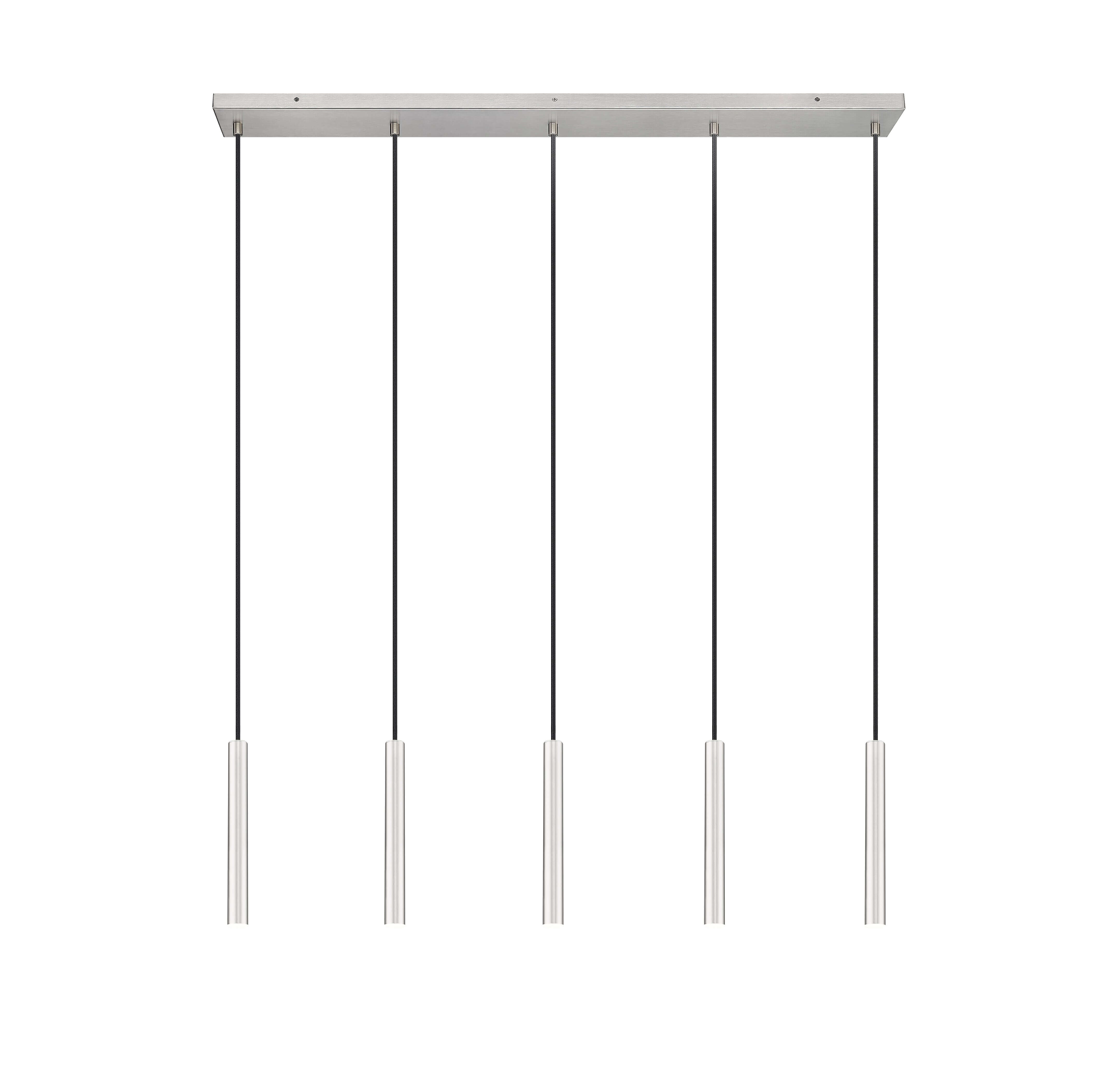 Forest LED 5 Light Linear Chandelier Brushed Nickel