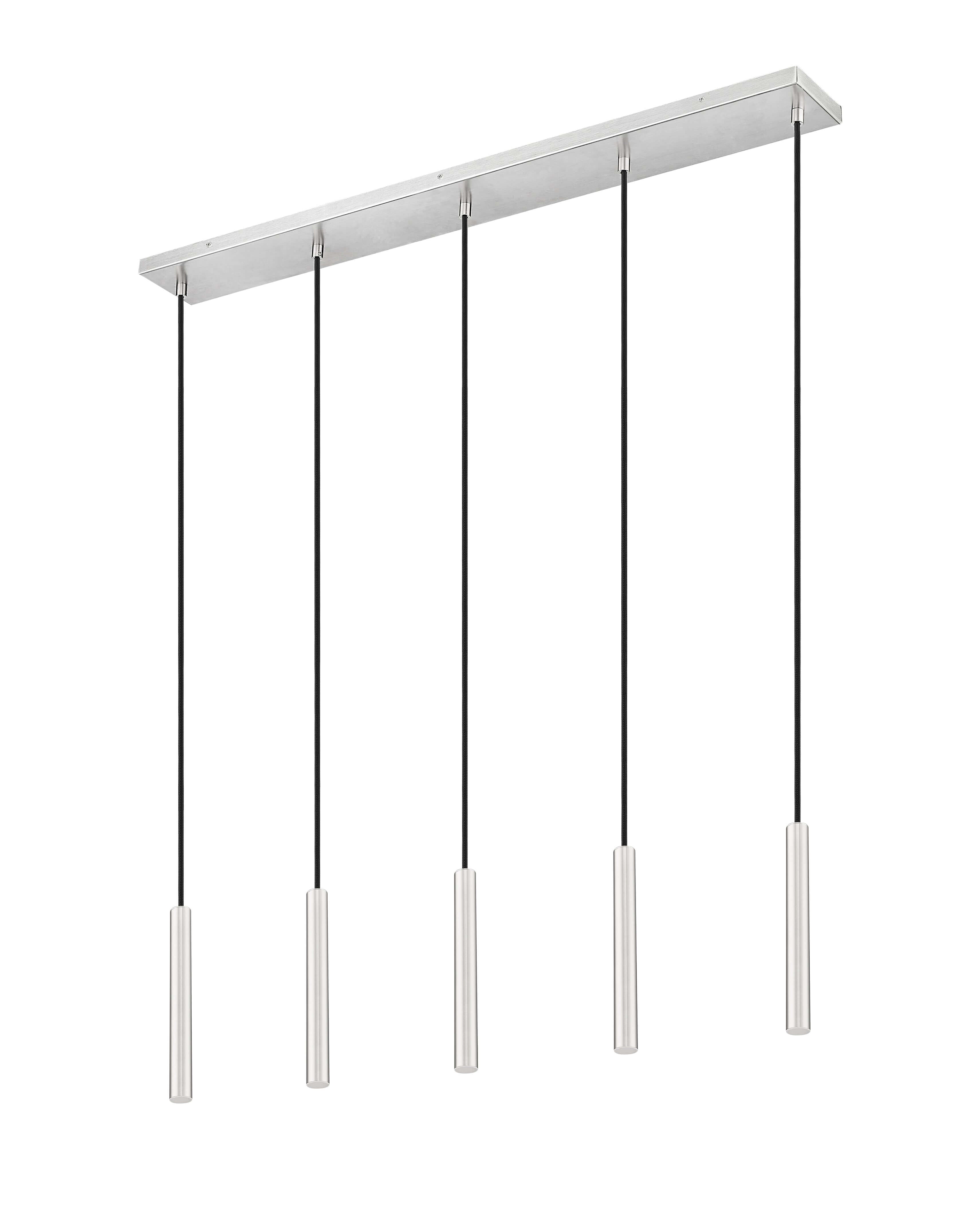 Forest LED 5 Light Linear Chandelier Brushed Nickel