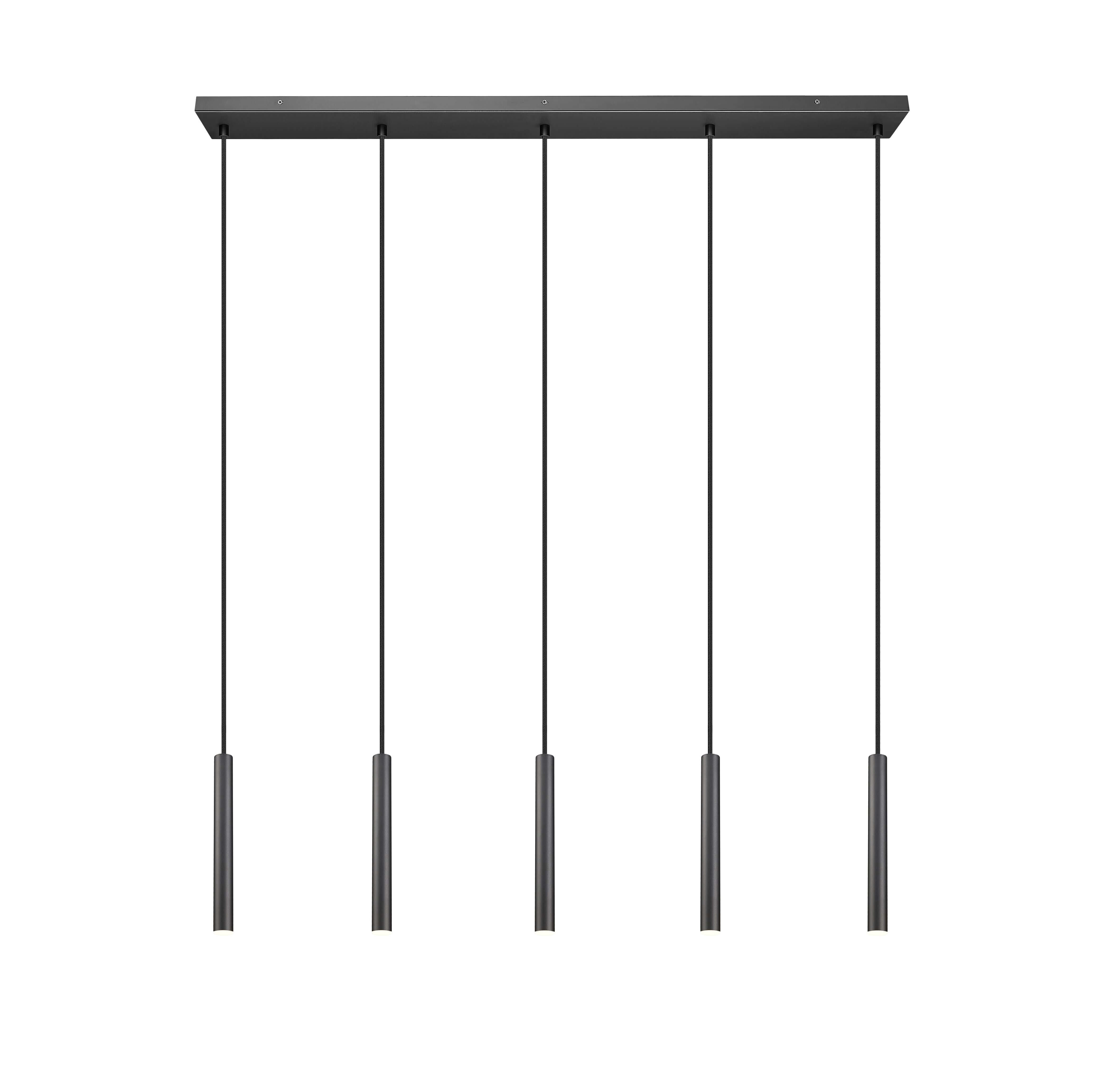Forest LED 5 Light Linear Chandelier Matte Black