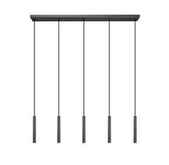Forest LED 5 Light Linear Chandelier Matte Black