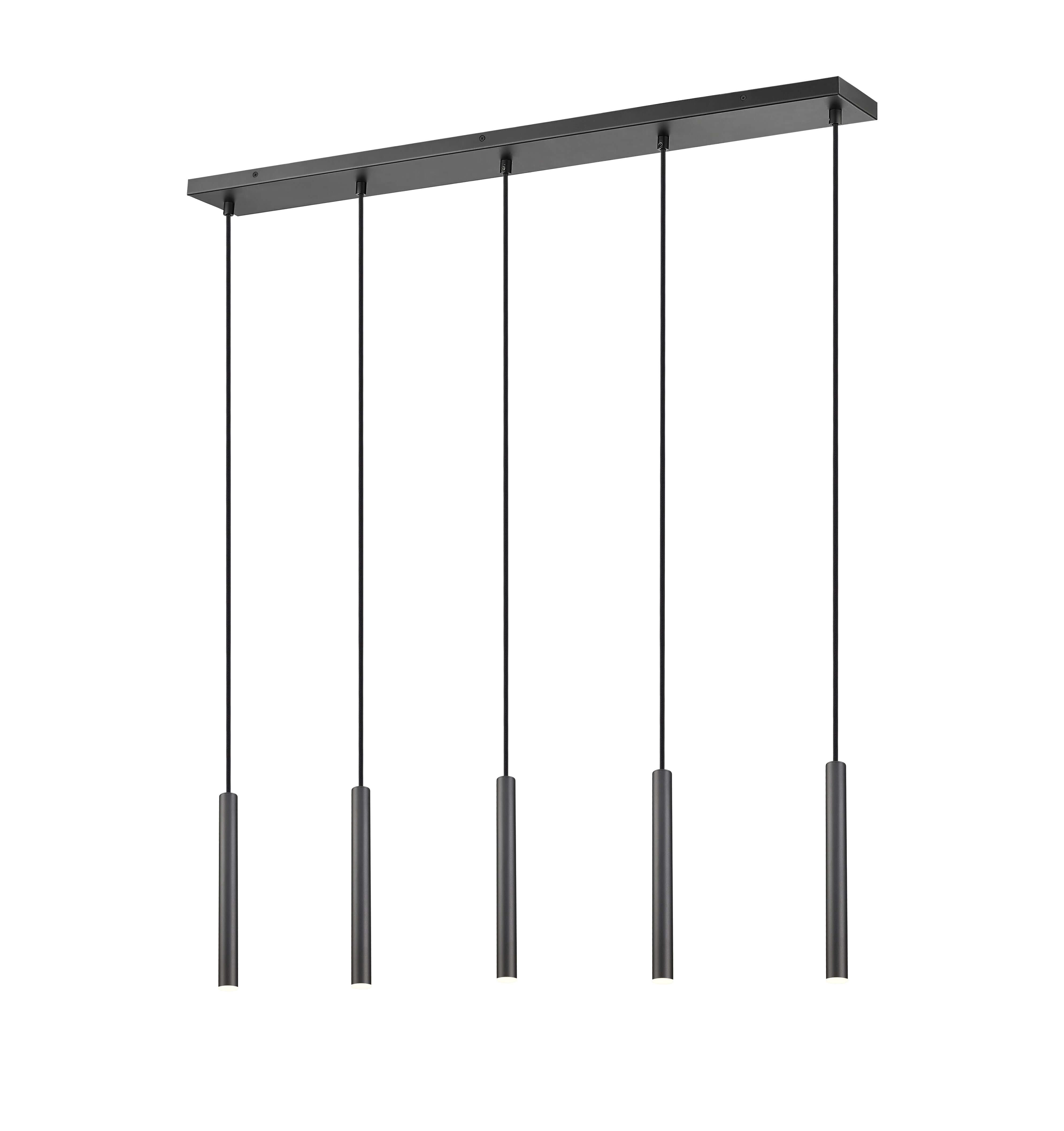 Forest LED 5 Light Linear Chandelier Matte Black