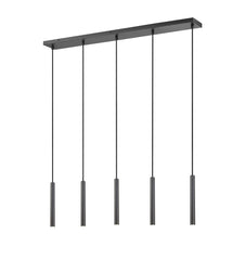 Forest LED 5 Light Linear Chandelier Matte Black
