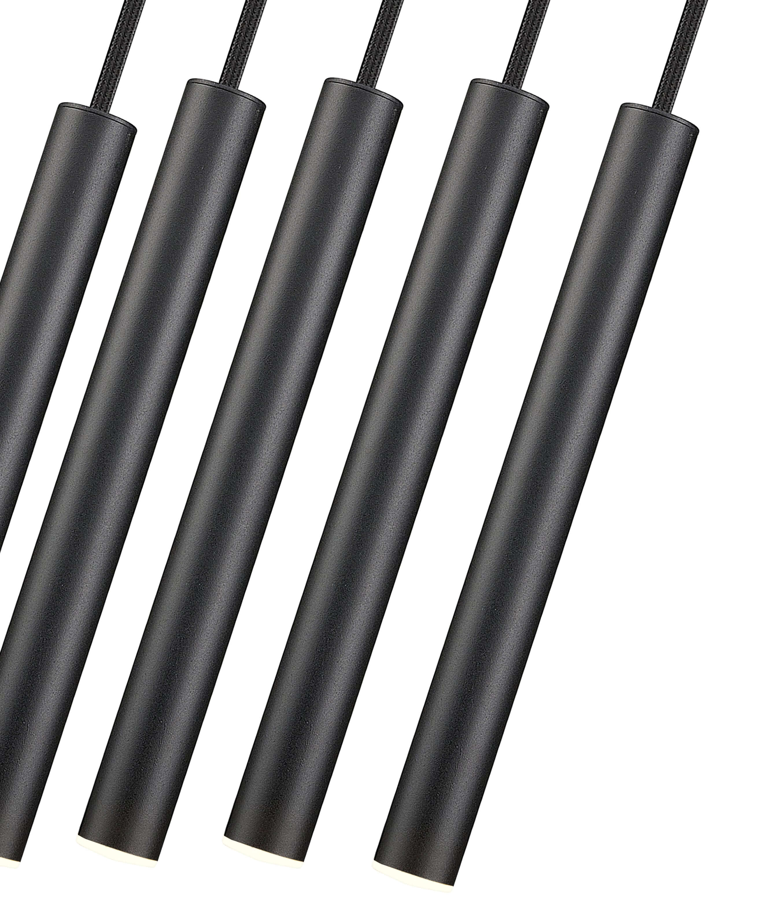 Forest LED 5 Light Linear Chandelier Matte Black