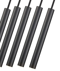 Forest LED 5 Light Linear Chandelier Matte Black