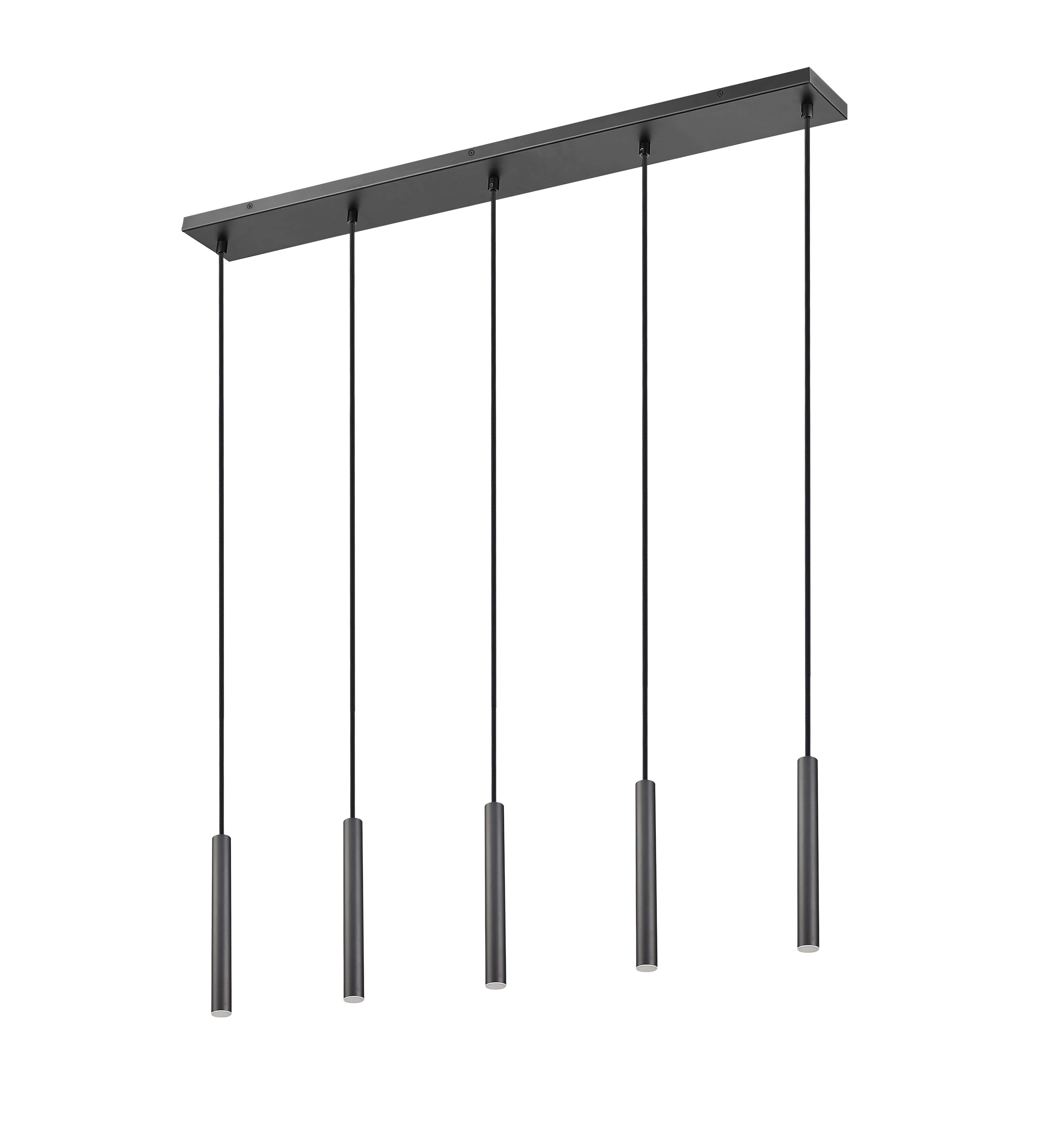 Forest LED 5 Light Linear Chandelier Matte Black