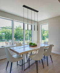 Forest LED 5 Light Linear Chandelier Matte Black