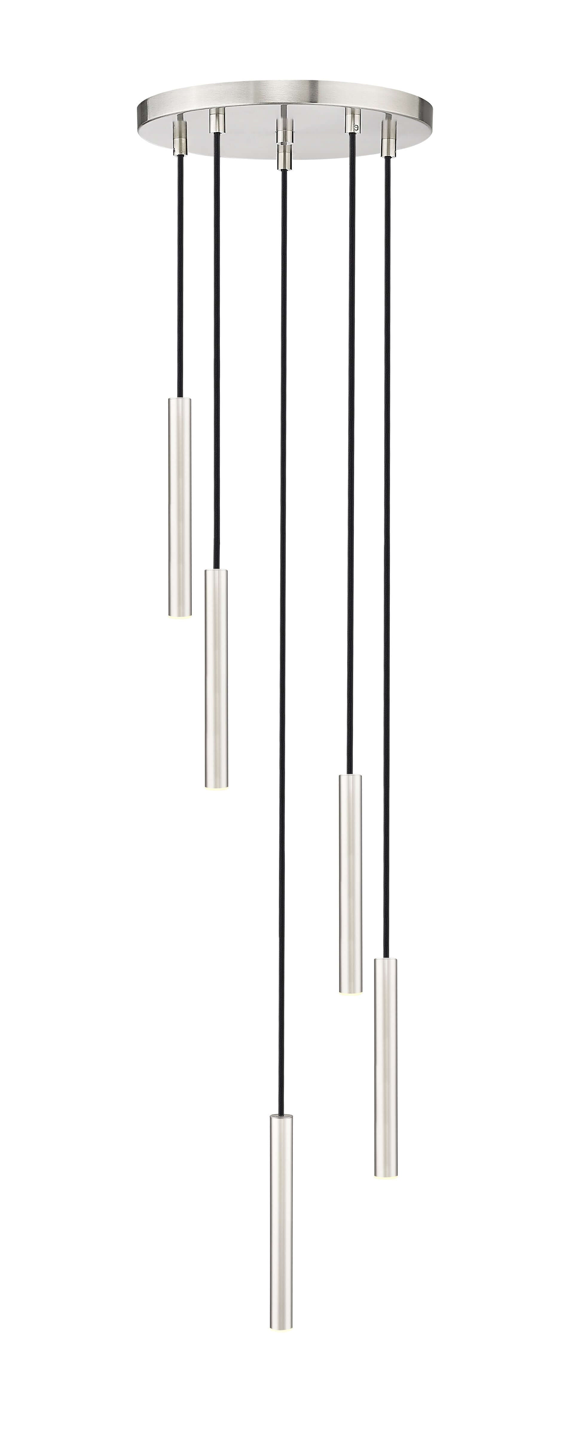 Forest LED 5 Light Chandelier Brushed Nickel