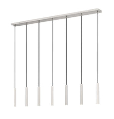 Forest LED 7 Light Linear Chandelier Brushed Nickel