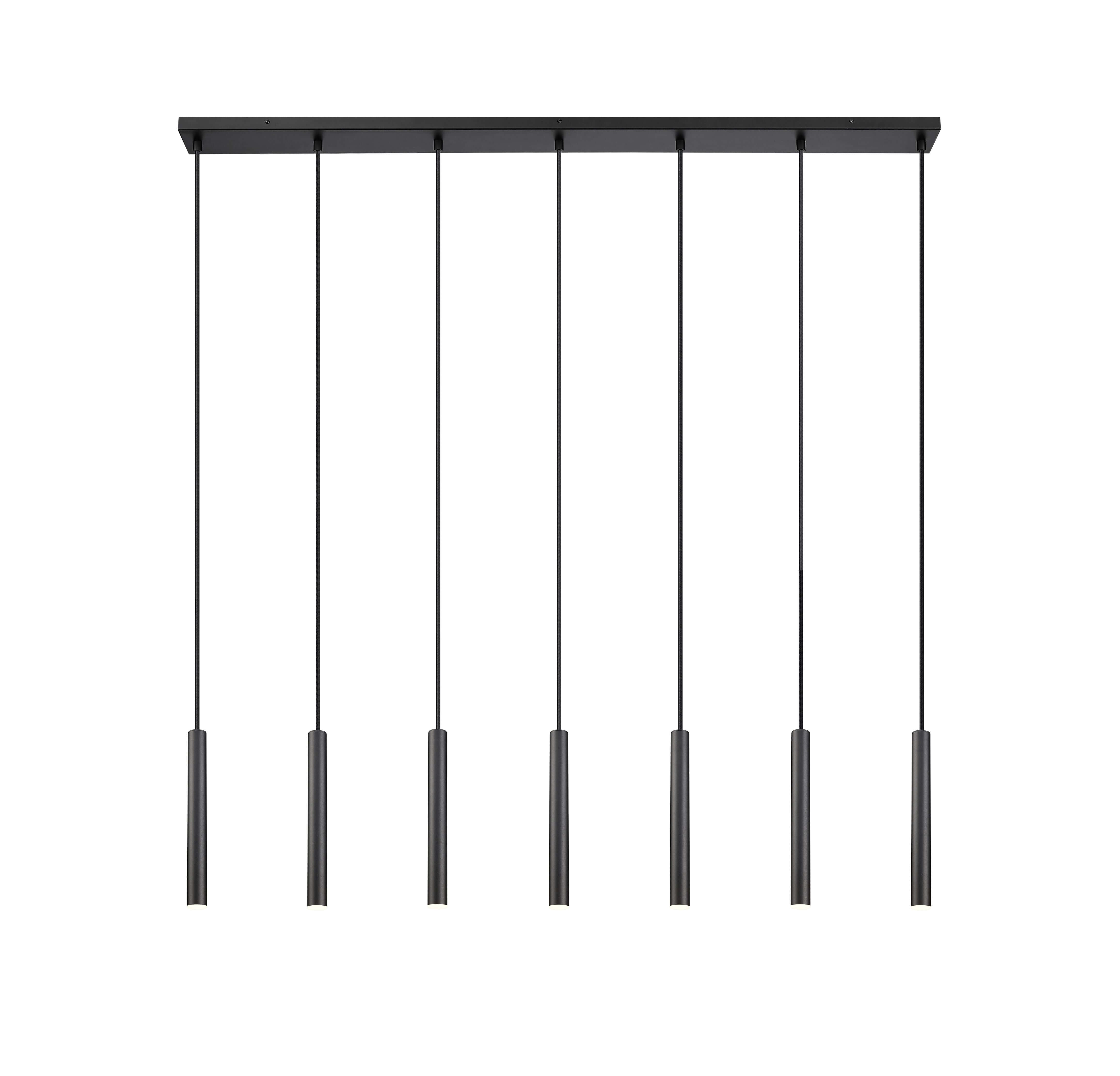 Forest LED 7 Light Linear Chandelier Matte Black